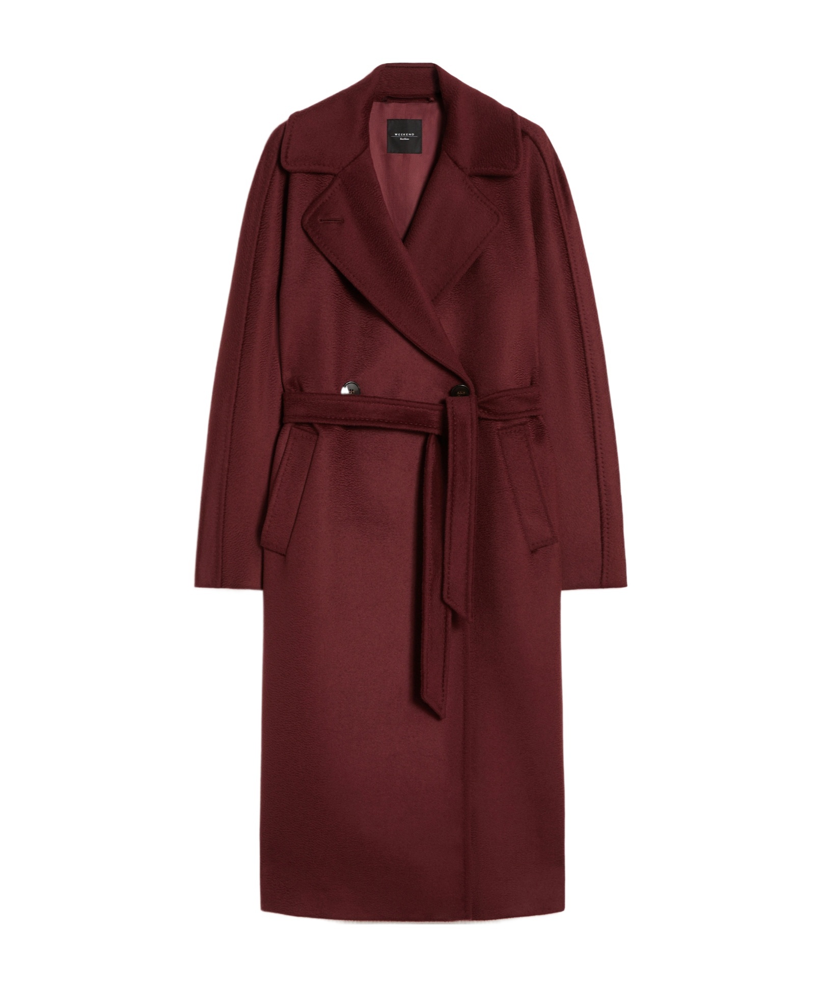 Weekend Max Mara Wool Robe Coat - Bordeaux In Burgundy