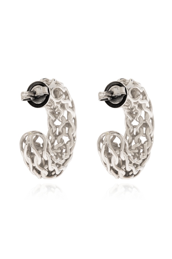 Bottega Veneta Hollow-out Design Earrings In White