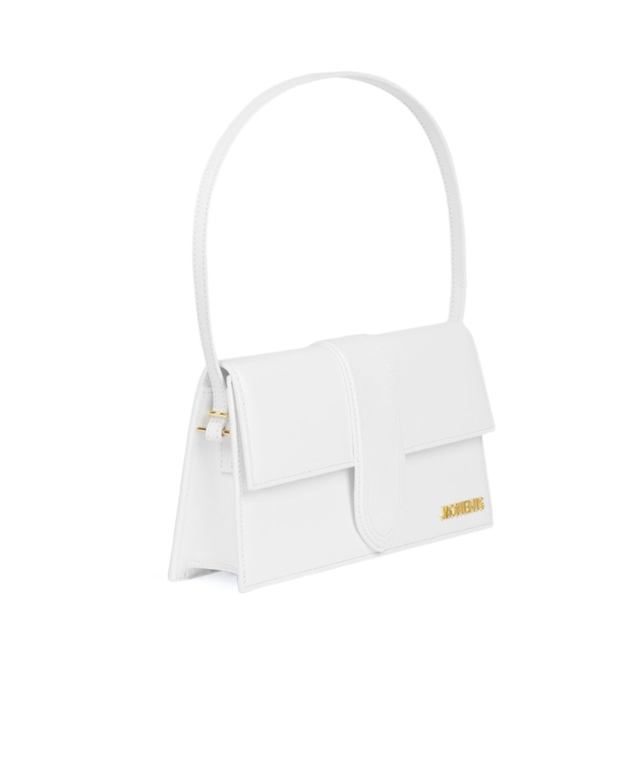 Jacquemus Logo-plaque Leather Tote Bag In White
