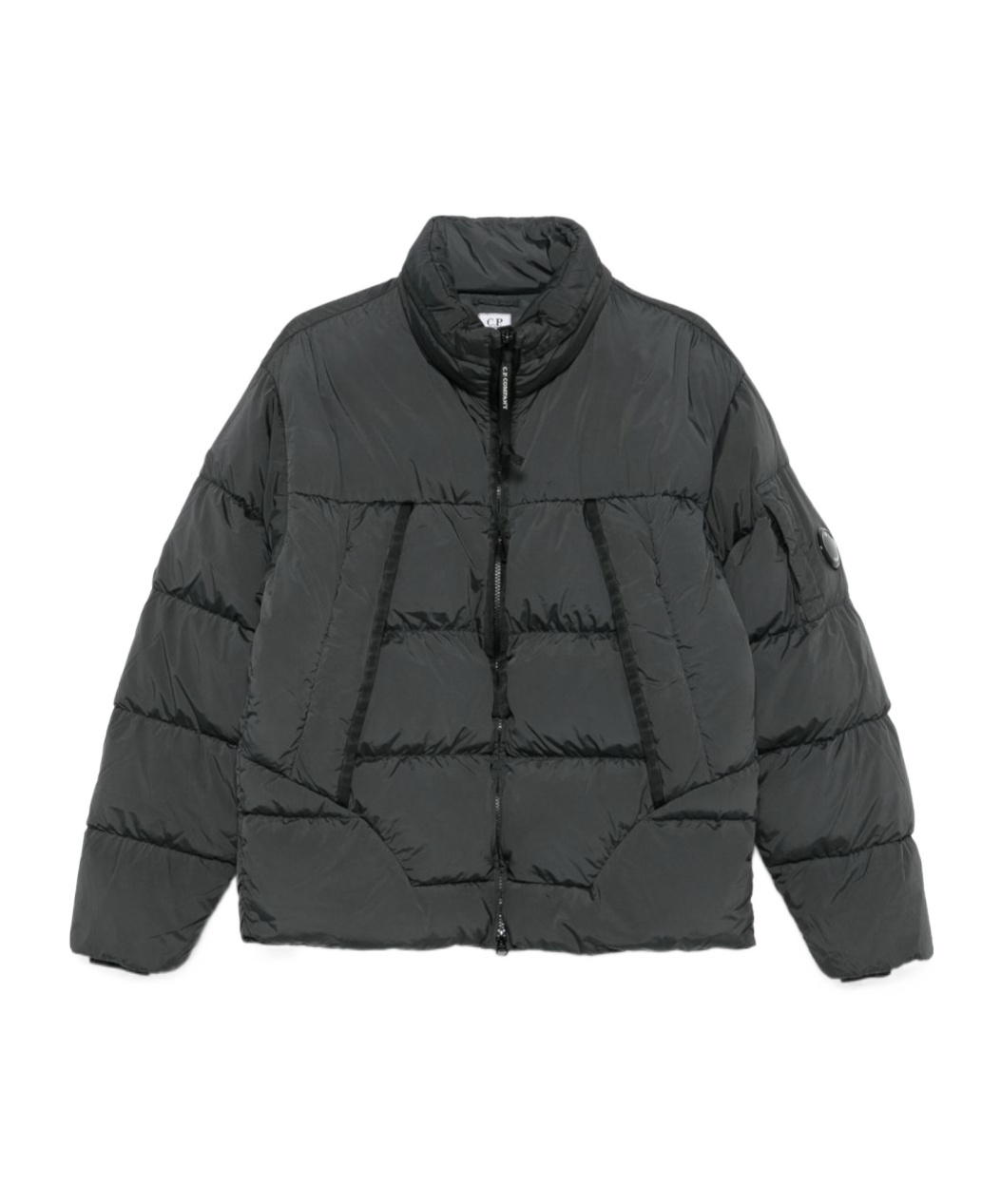C.p. Company Nycra Quilted Puffer Jacket With High Collar In Gray