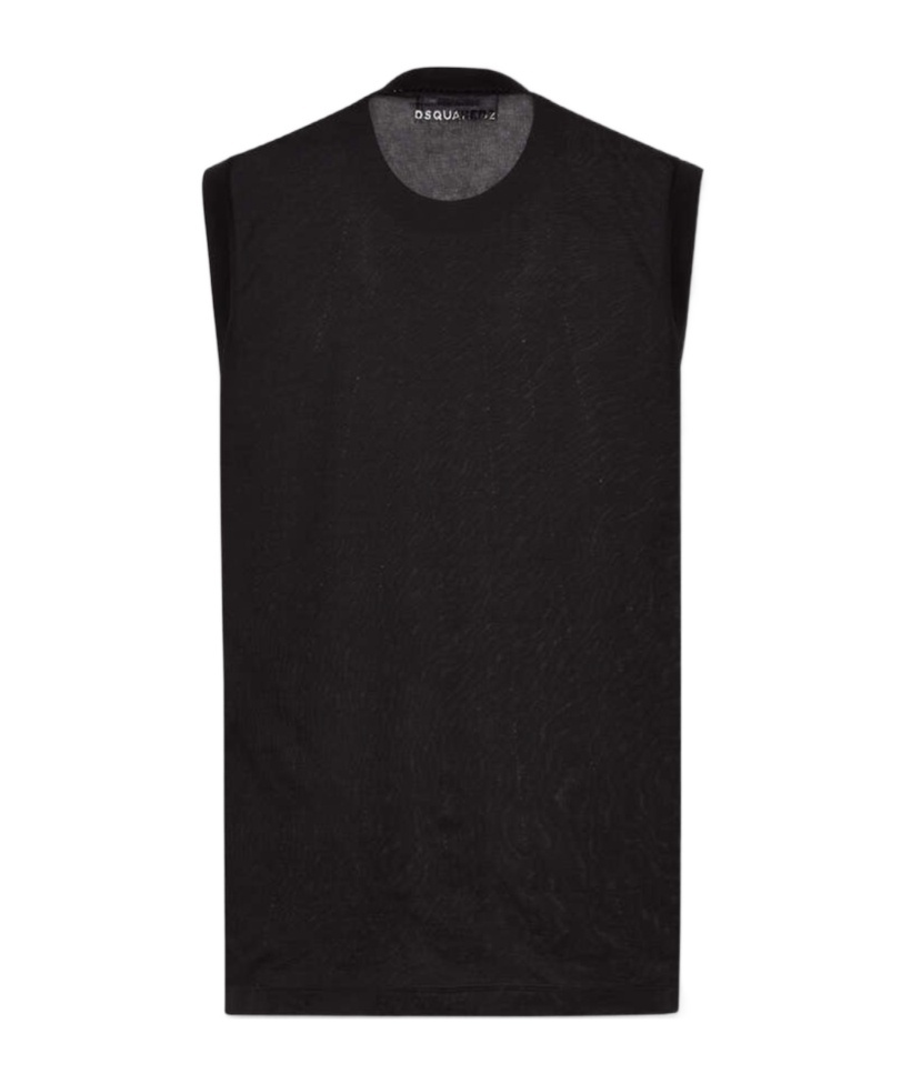 Shop Dsquared2 Rhinestone-embellished Tank Top In Black