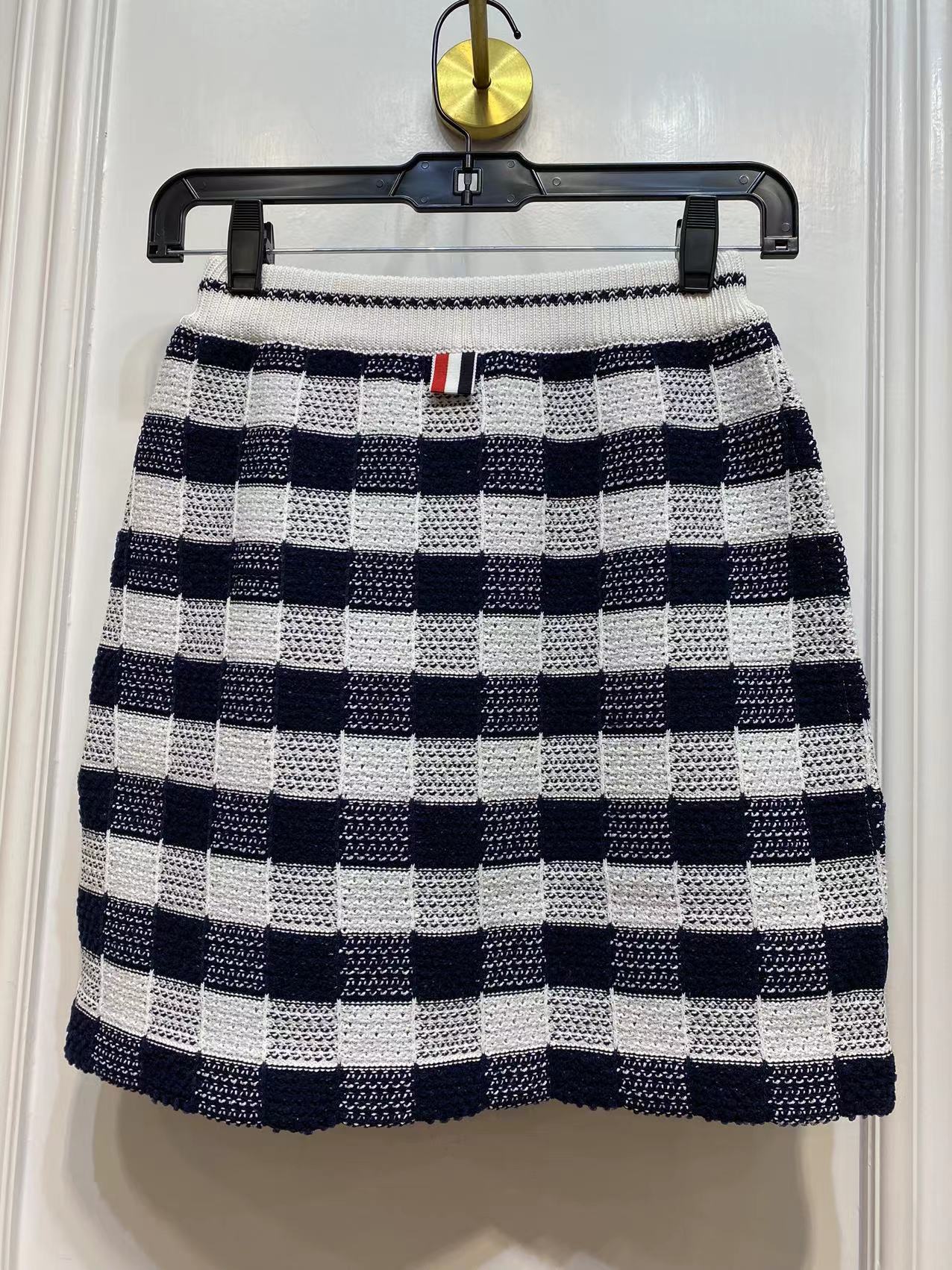 Thom Browne Gingham-check Jacquard Miniskirt In Black