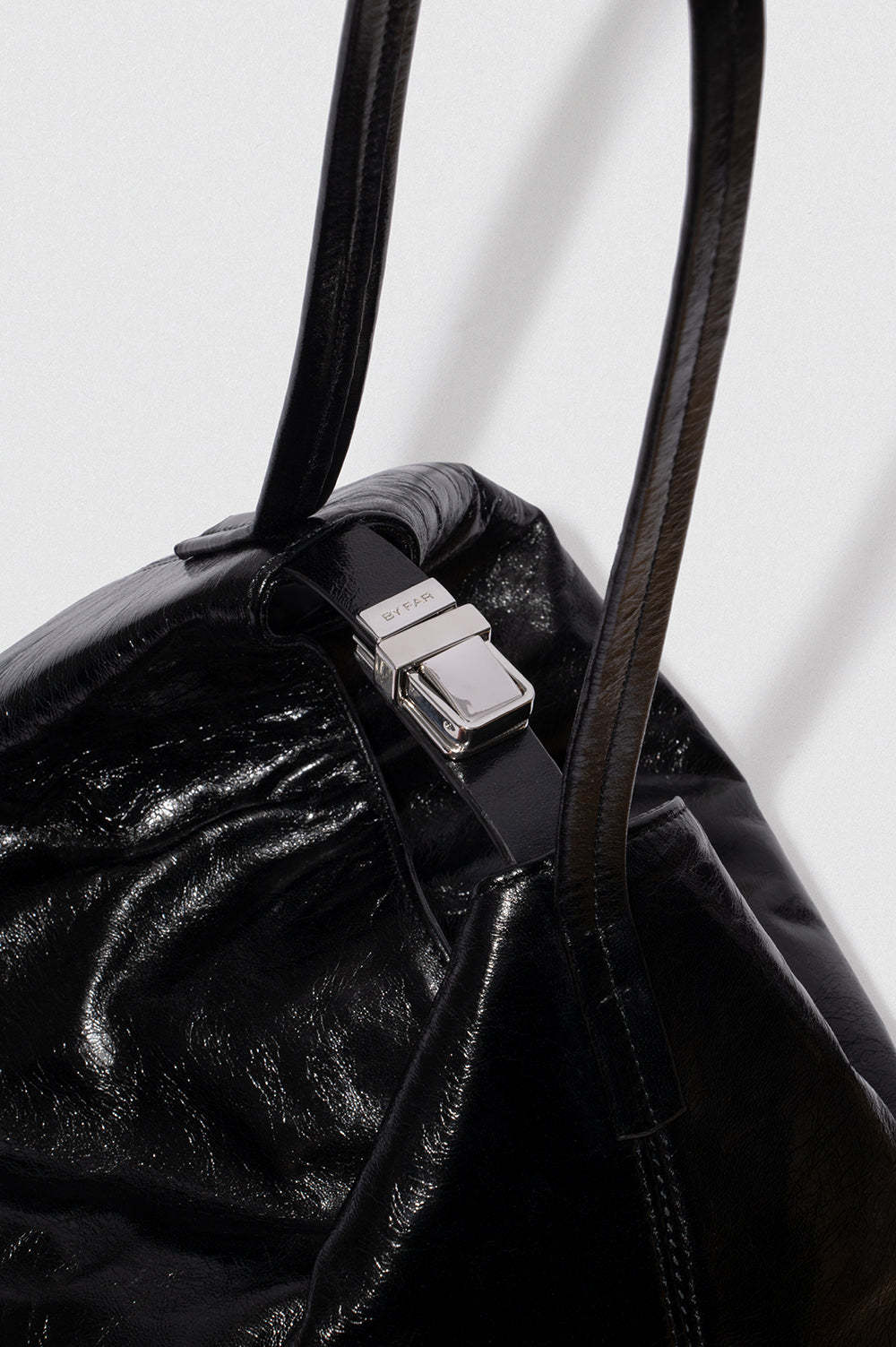 By Far Logo Shoulder Bag In Black