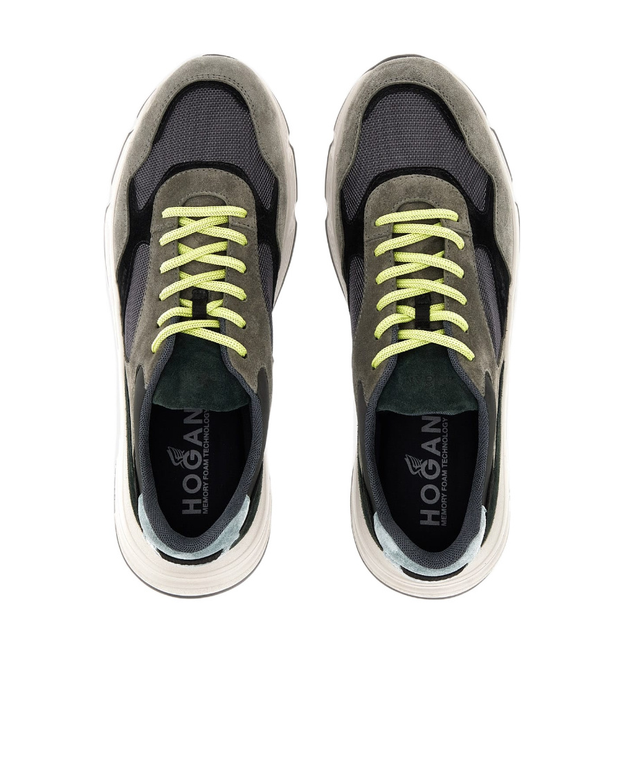 Hogan Hyperlight Panelled Suede Trainers In Black