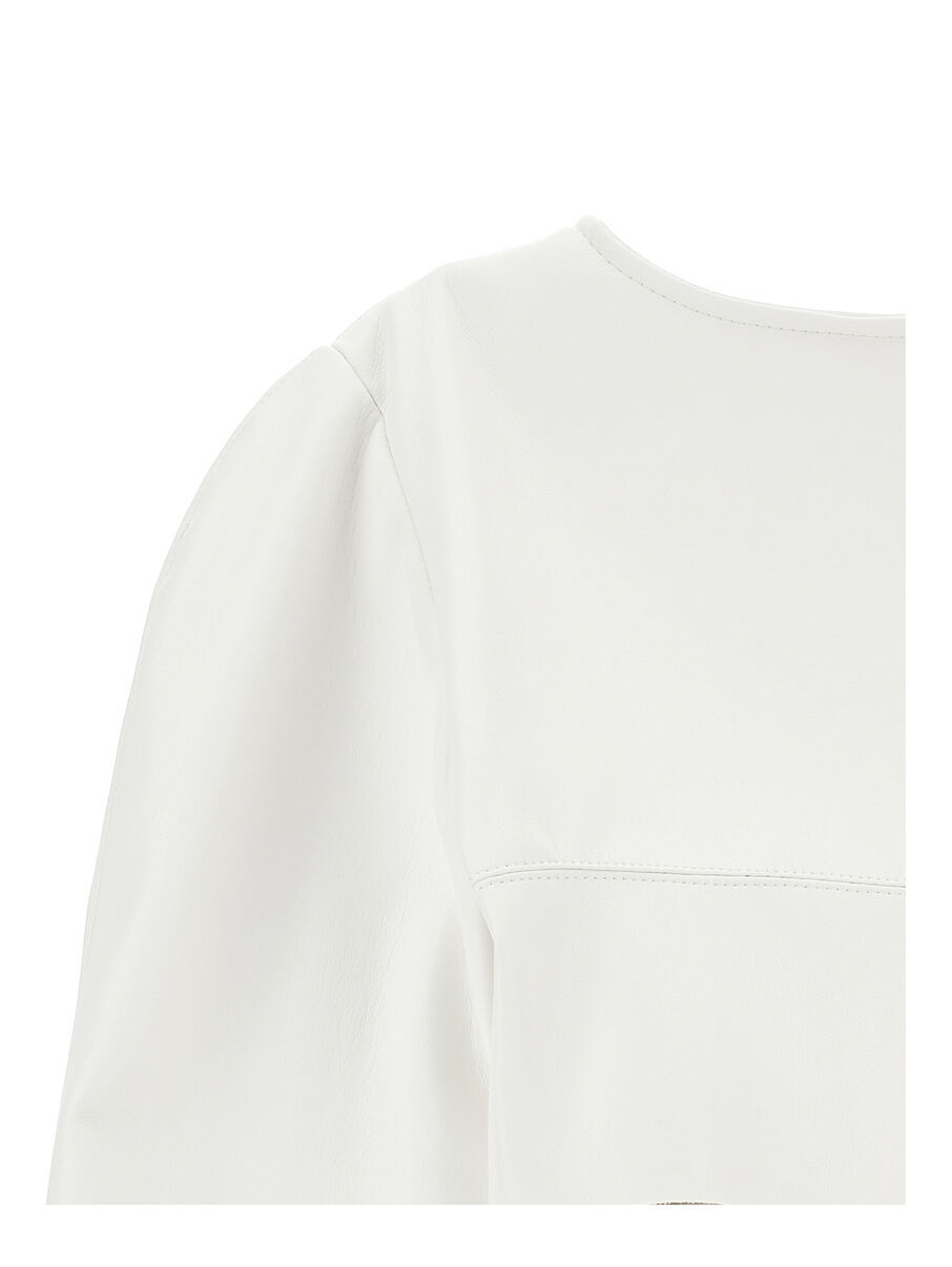 Monnalisa Coated Fabric Jacket In White