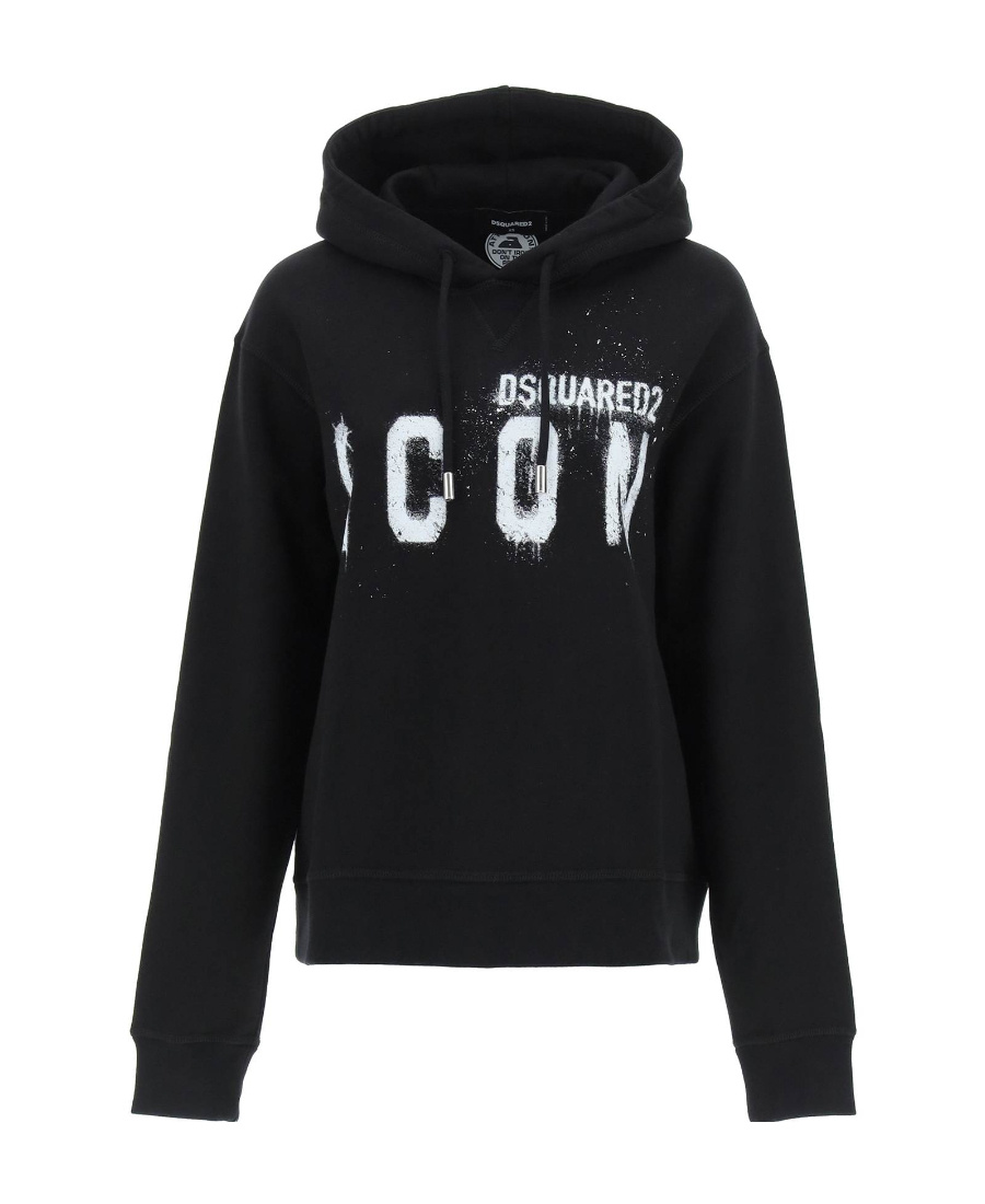 Dsquared2 Spray-paint Icon Print Hoodie In Black