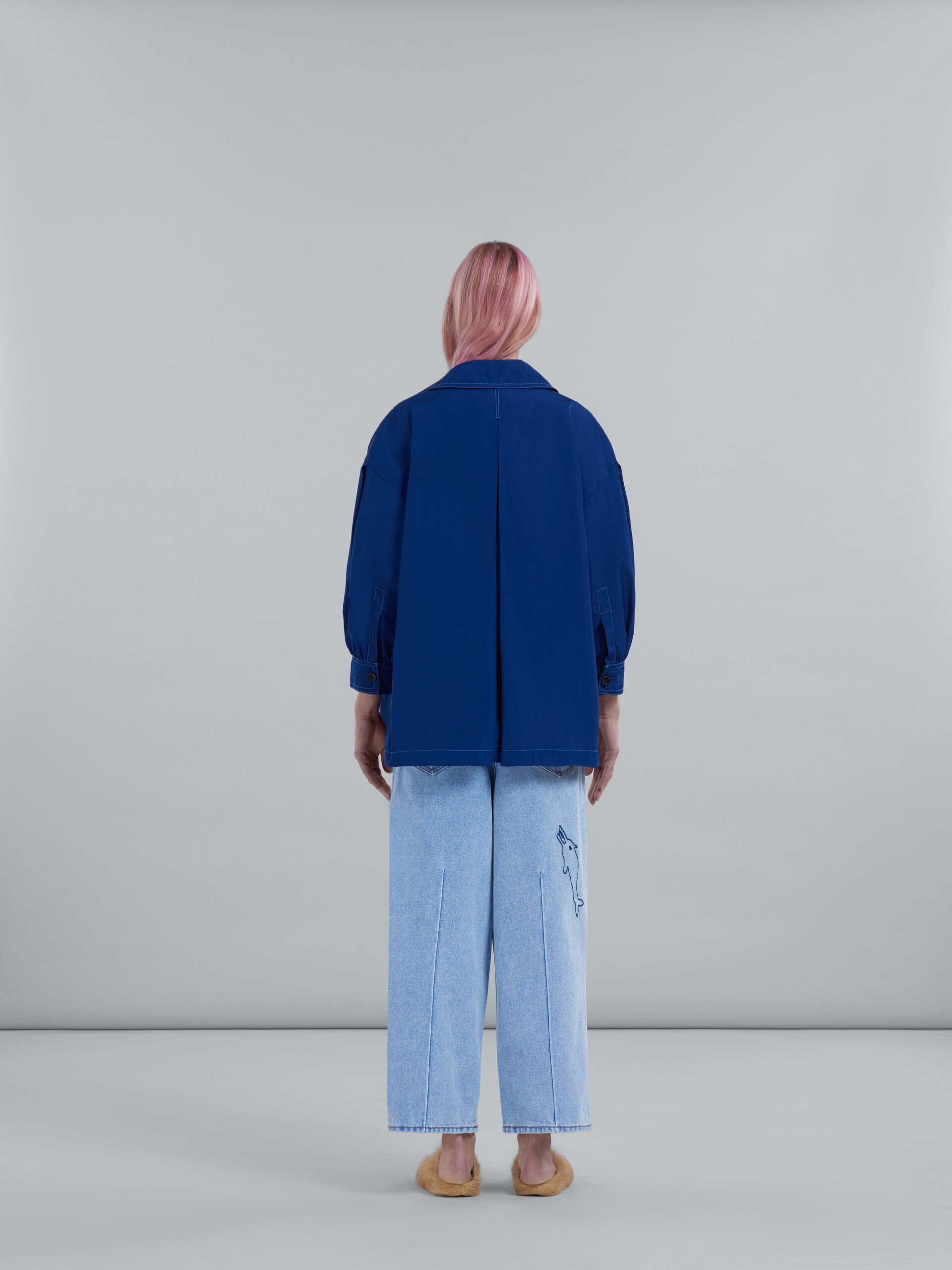 Marni Logo-embroidered Jacket In Blue