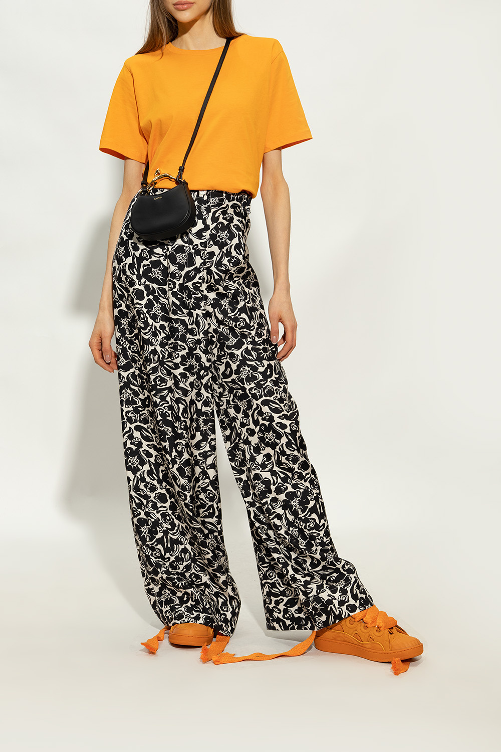 Lanvin Lace Up Sneakers In Orange