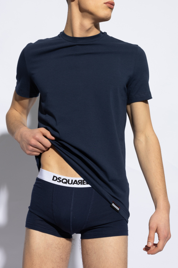 Dsquared2 Two-piece Round Collar T-shirt In Black