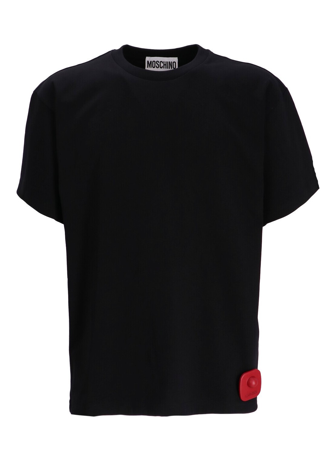 Moschino Security Tag Cotton T-shirt In Black