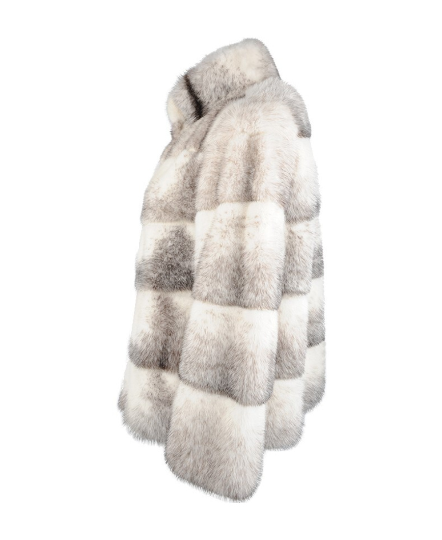Frame High-necked Fur In White