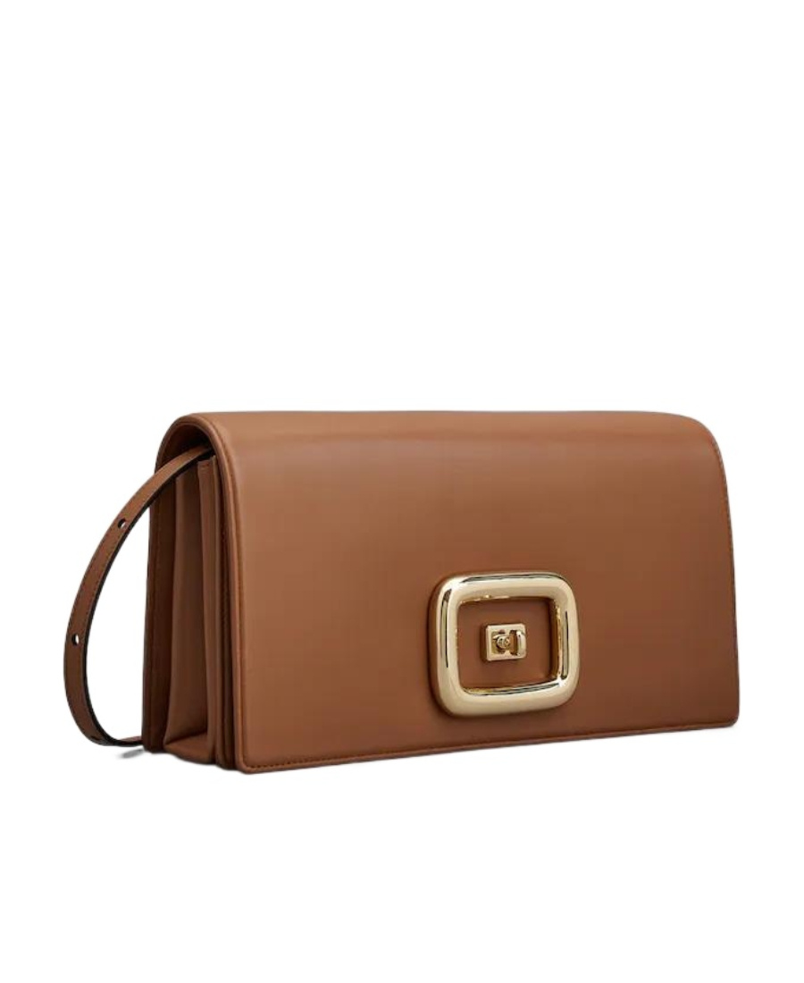 Roger Vivier Viv' Choc Bag In Leather In Brown