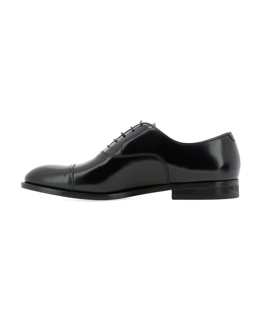 Doucal's High-shine Black Oxford Shoes With Lace-up Fastening In Black