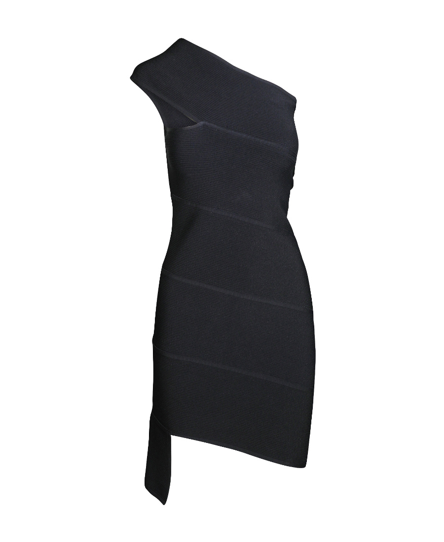 BOTTEGA VENETA ONE-SHOULDER FITTED MINIDRESS