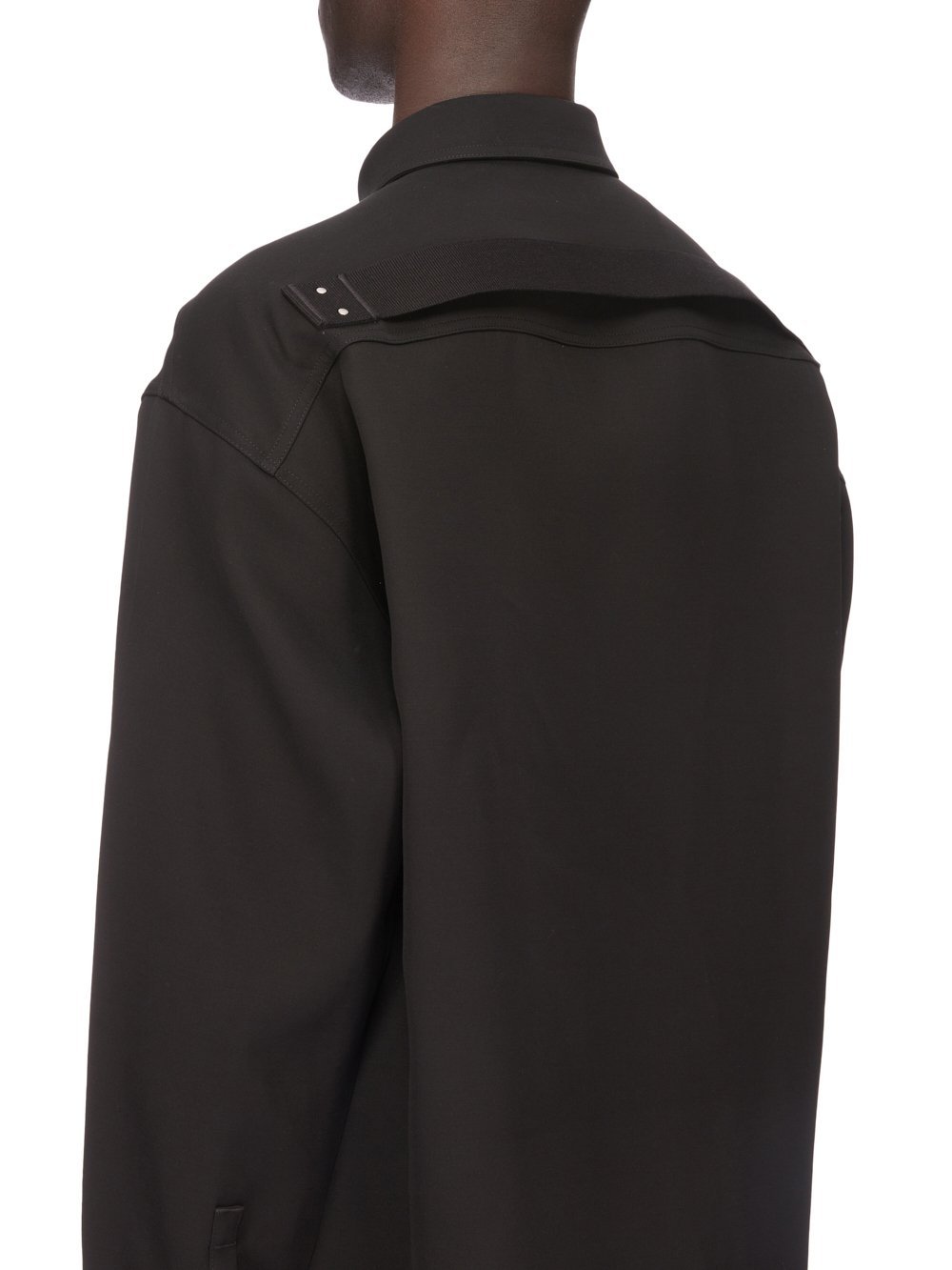 Rick Owens Classic-collar Silk Blend Coat In Black