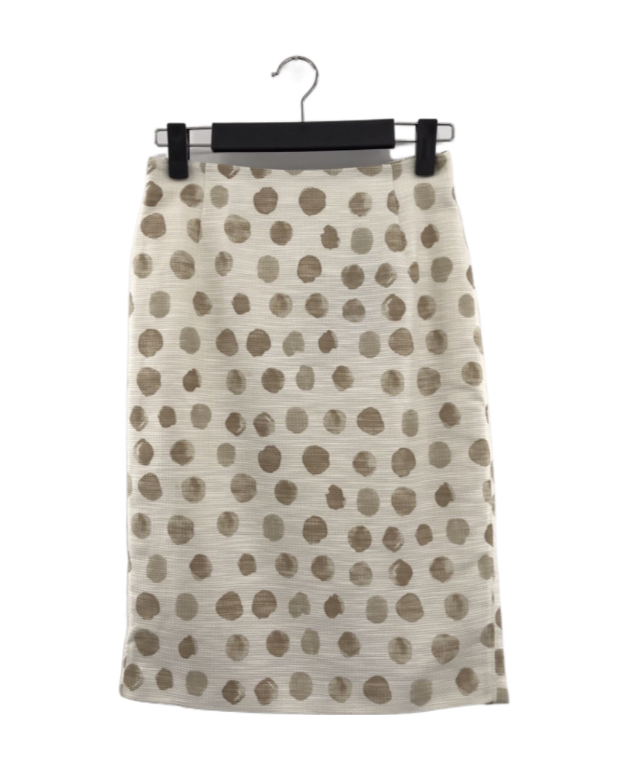 Max Mara Wave Dot Pattern Skirt In Nude