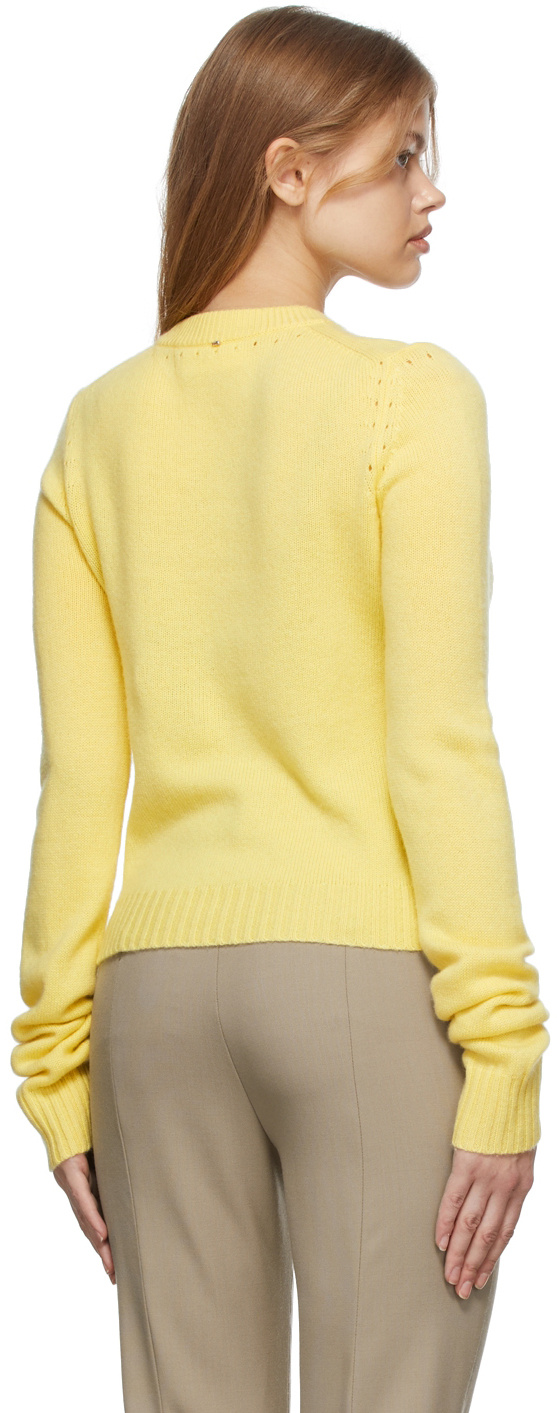 Sportmax Logo Round-neck Knit Pullover In Yellow
