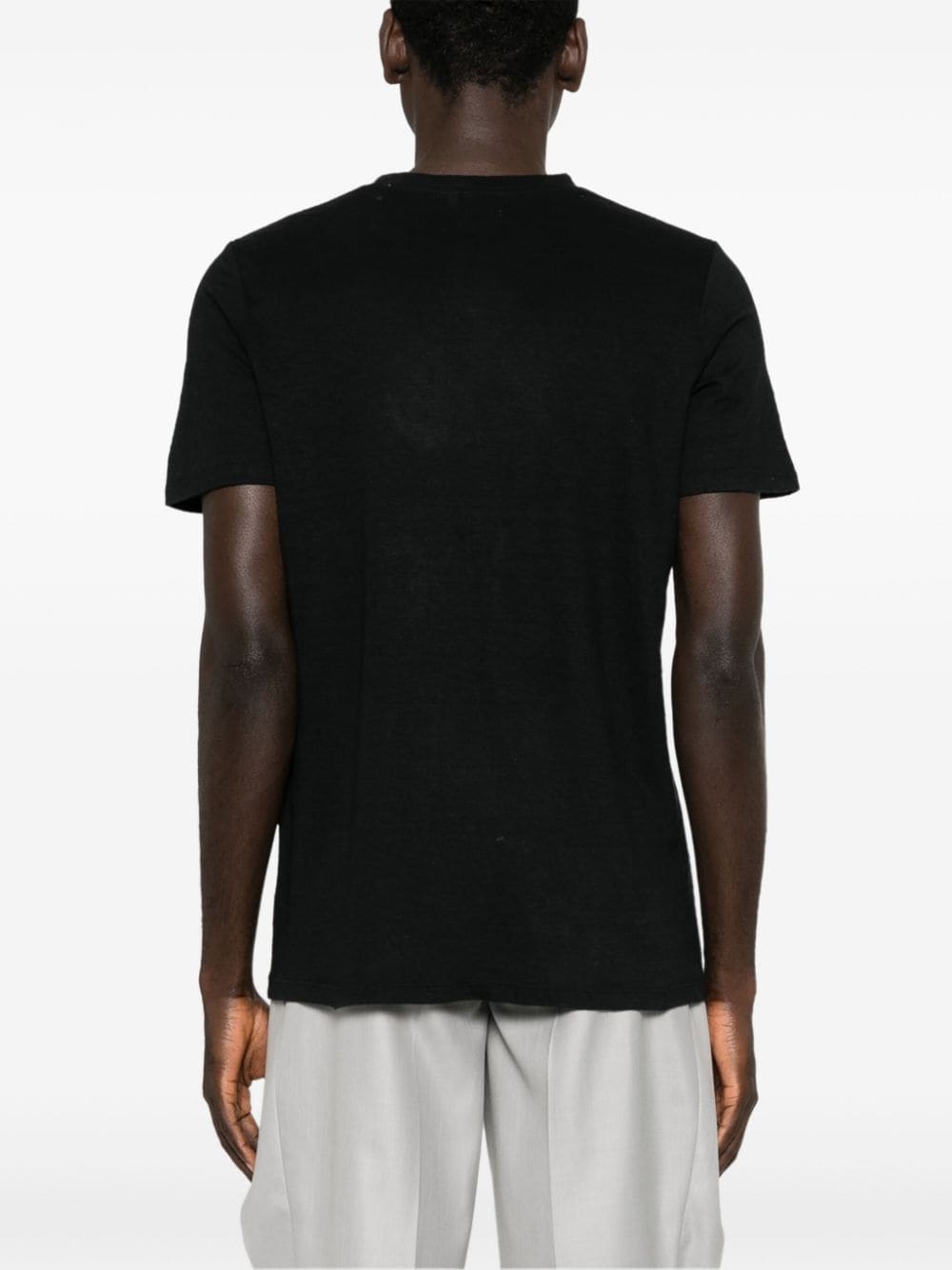Isabel Marant Linen T-shirt With Iconic Logo Design And Finish In Black