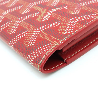 Pre-owned Goyard Long Purse With Printed Pattern In Red