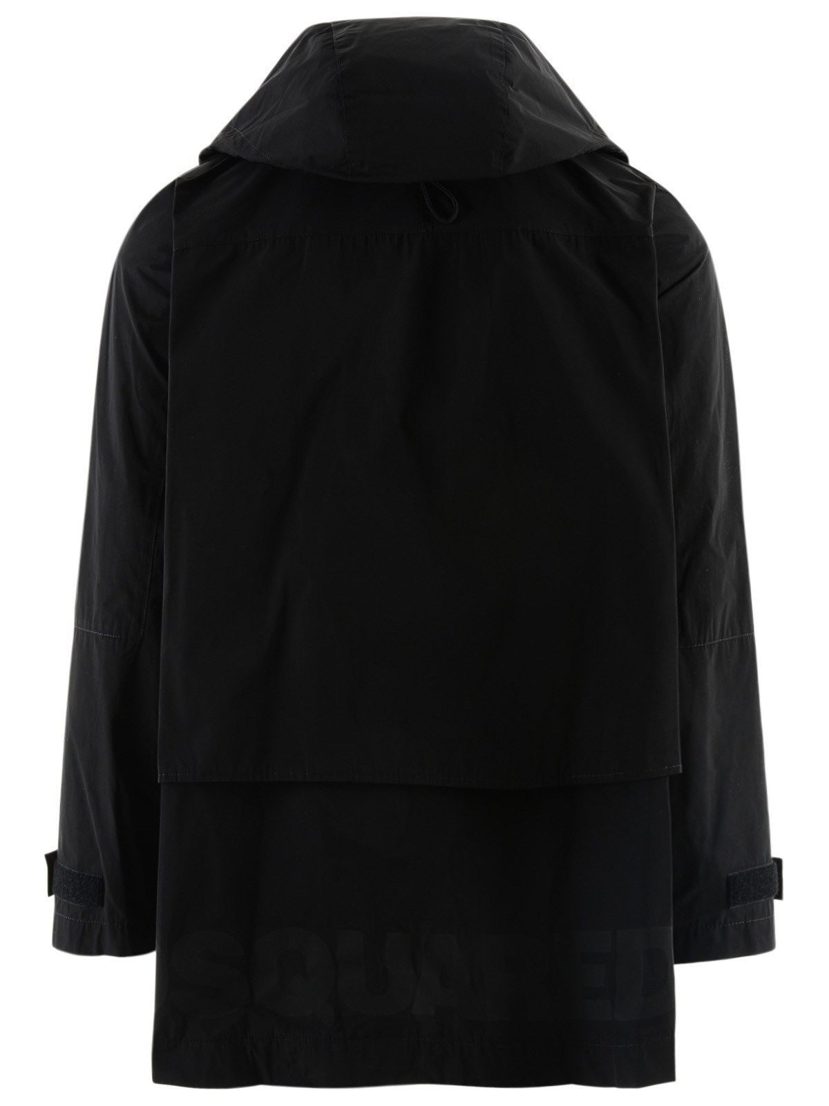 Dsquared2 Logo-print Hooded Mid-length Coat In Black