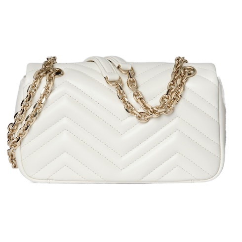 Gucci Gg Marmont Small Shoulder Bag In White