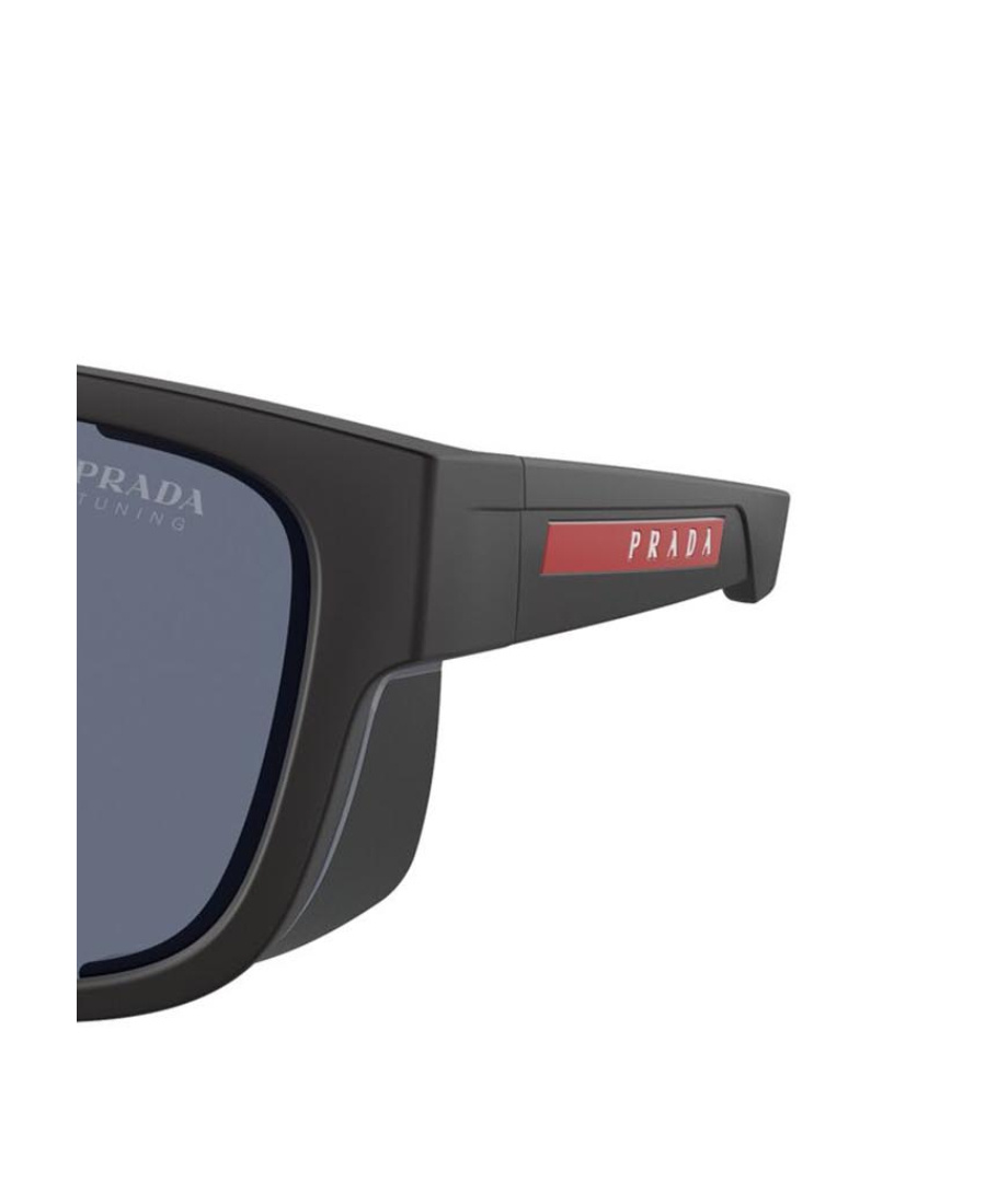 Prada Linea Rossa Logo Sunglasses In Black