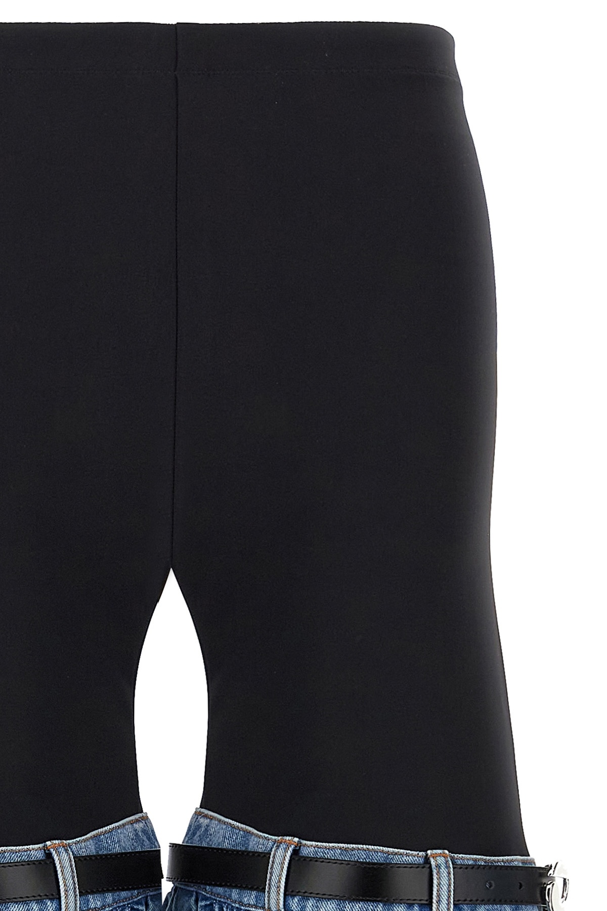 Coperni Wide Leg Elastic Waistband Trousers With Contrast Fabric In Blue