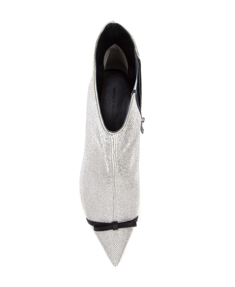 Marco De Vincenzo Bow Pointed Diamond Heels In Gray