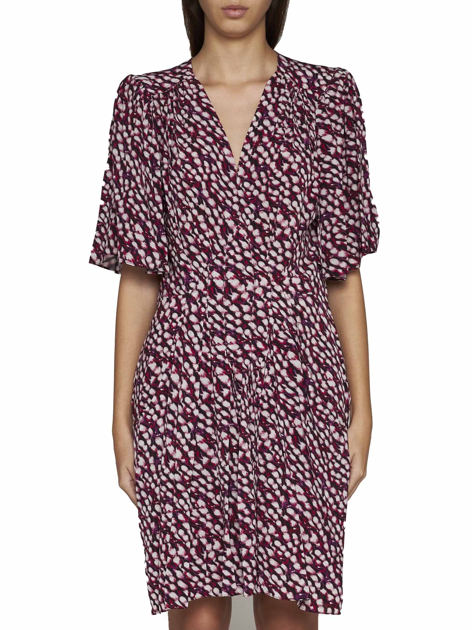 Isabel Marant Étoile Vedolia Abstract-print Minidress In Red