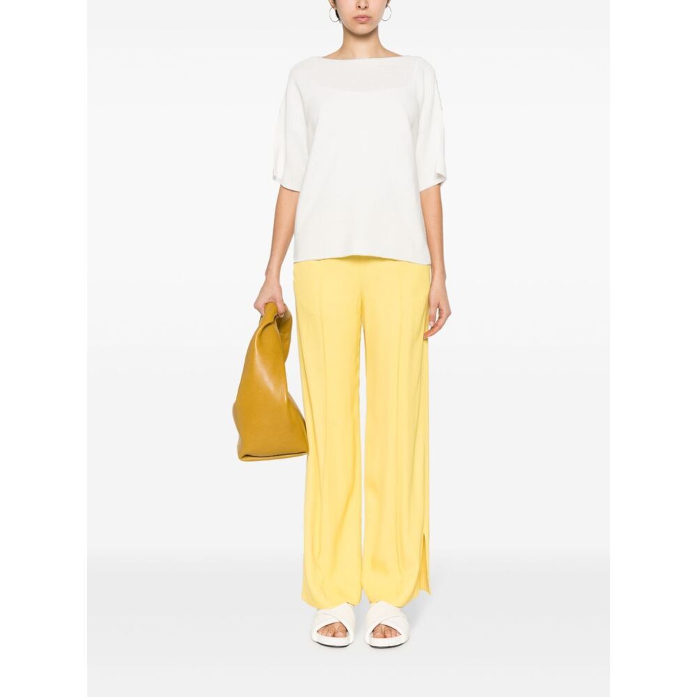 Fabiana Filippi Bead-trim Boat-neck Cotton Sweater In White