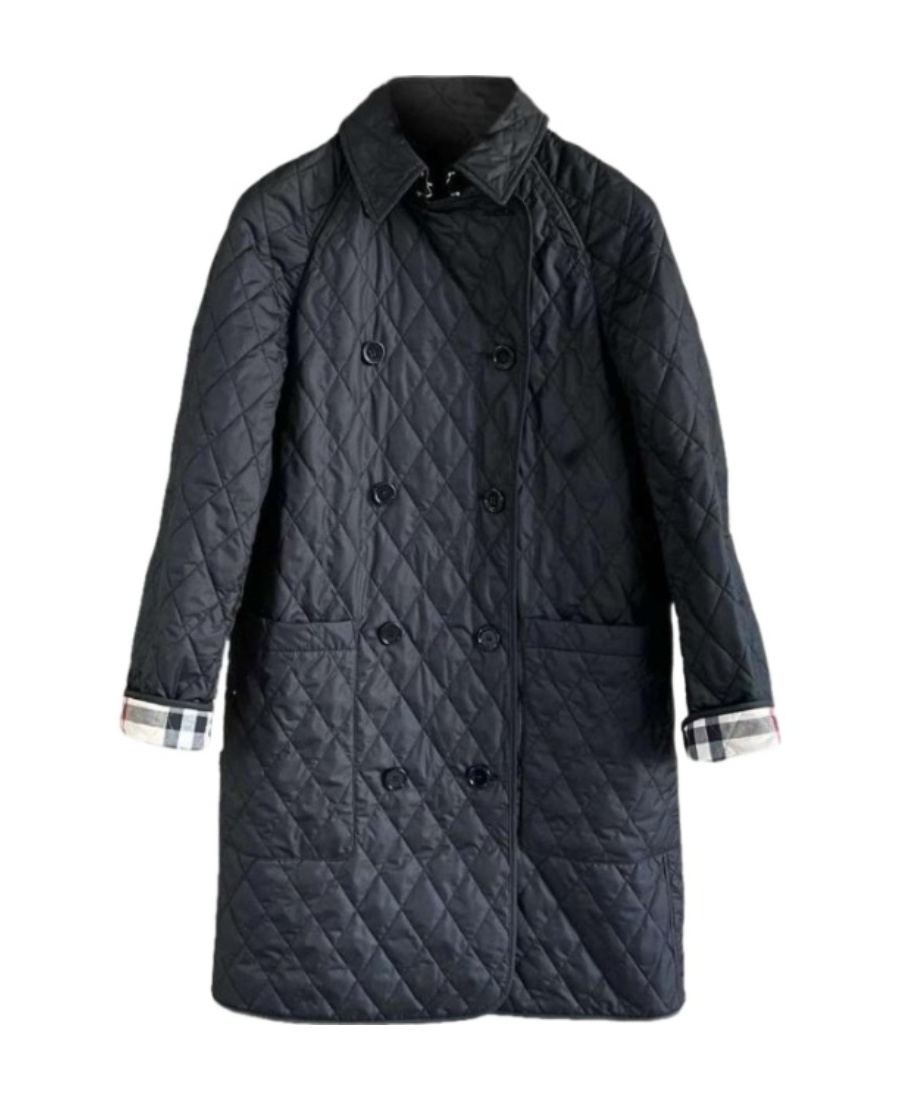 Burberry Double-breasted Lapel Cotton Suit In Black
