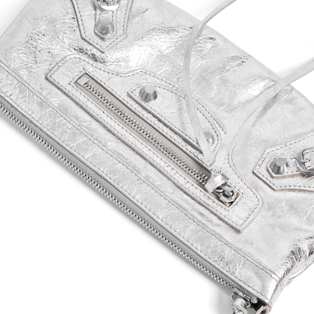 Balenciaga Women's Le City Pouch On Strap In Silver In Silver