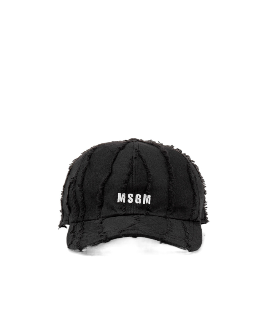 Msgm Logo Baseball Cap In Black
