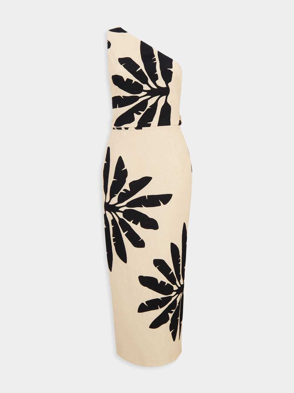 Johanna Ortiz Coyote Dance One-shoulder Silk Midi Dress In Neutral