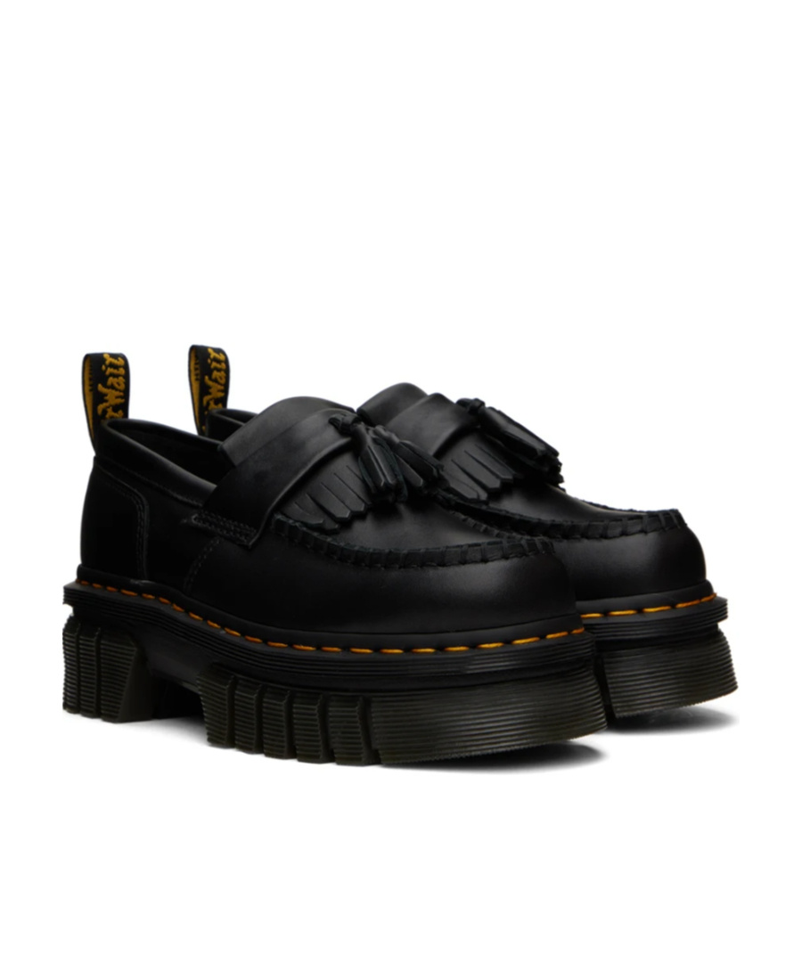 Dr. Martens' Black Audrick Platform Loafers In Black
