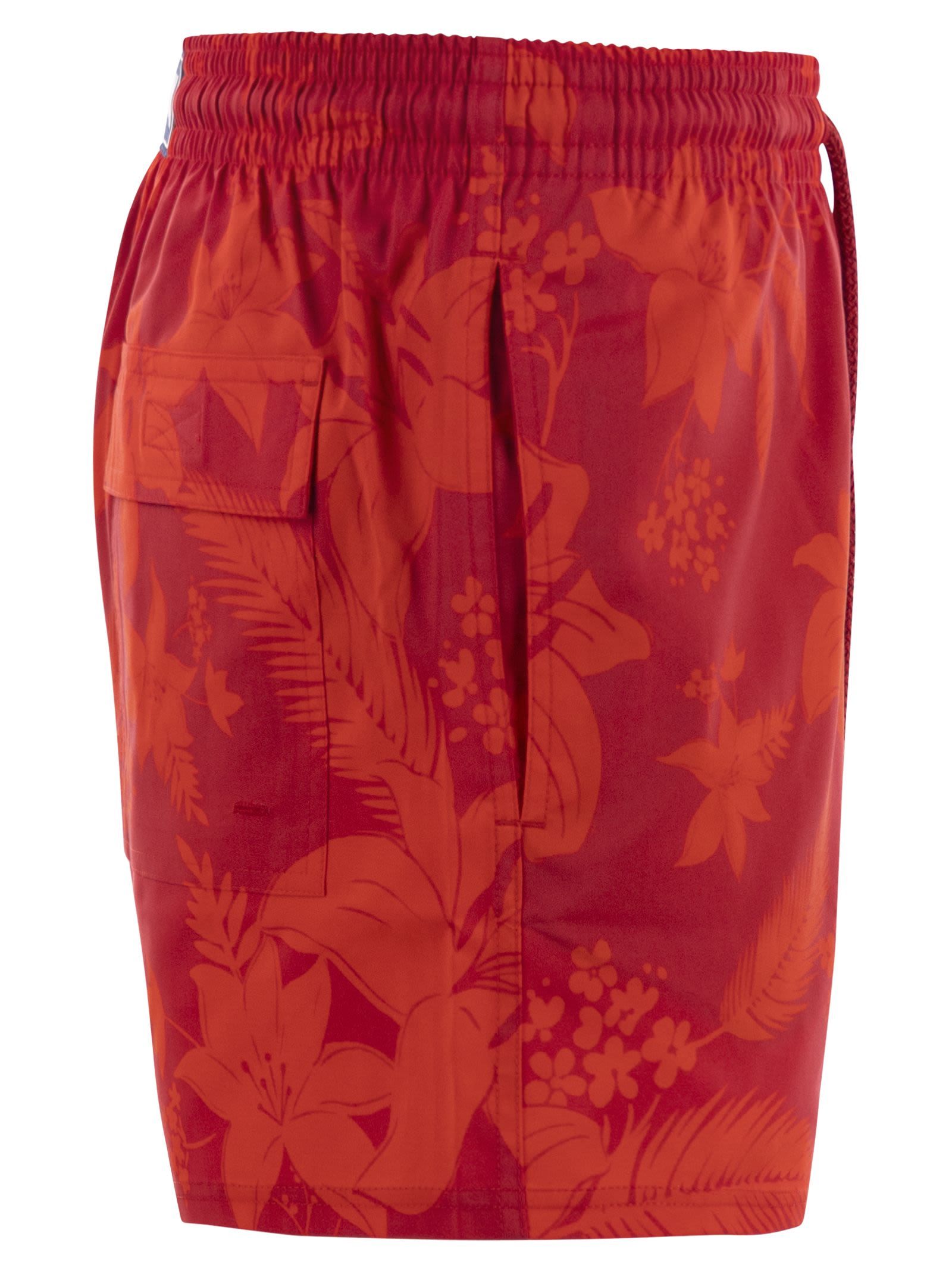 Vilebrequin Elastic Waist Swimming Trunks In Red