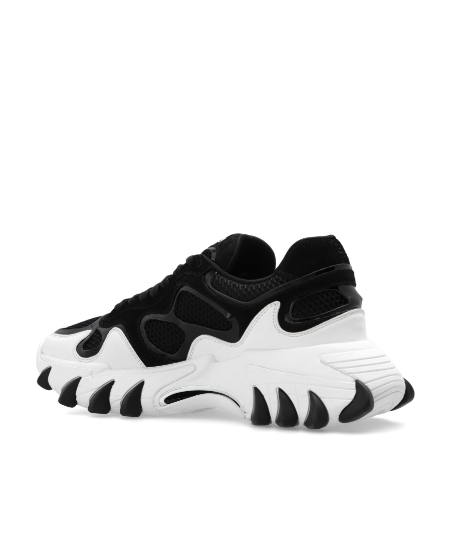 Shop Balmain B-east Trainer In Leather, Suede And Mesh In Black
