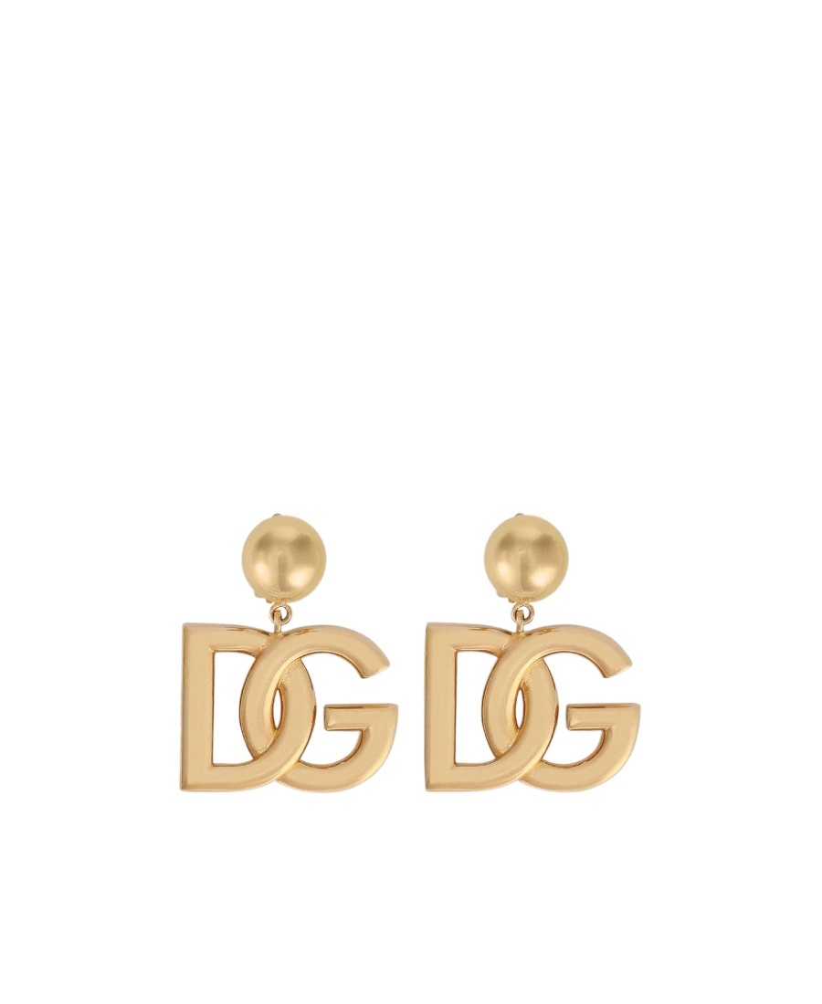 Dolce & Gabbana Clip Earrings With Dg Logo In Gold