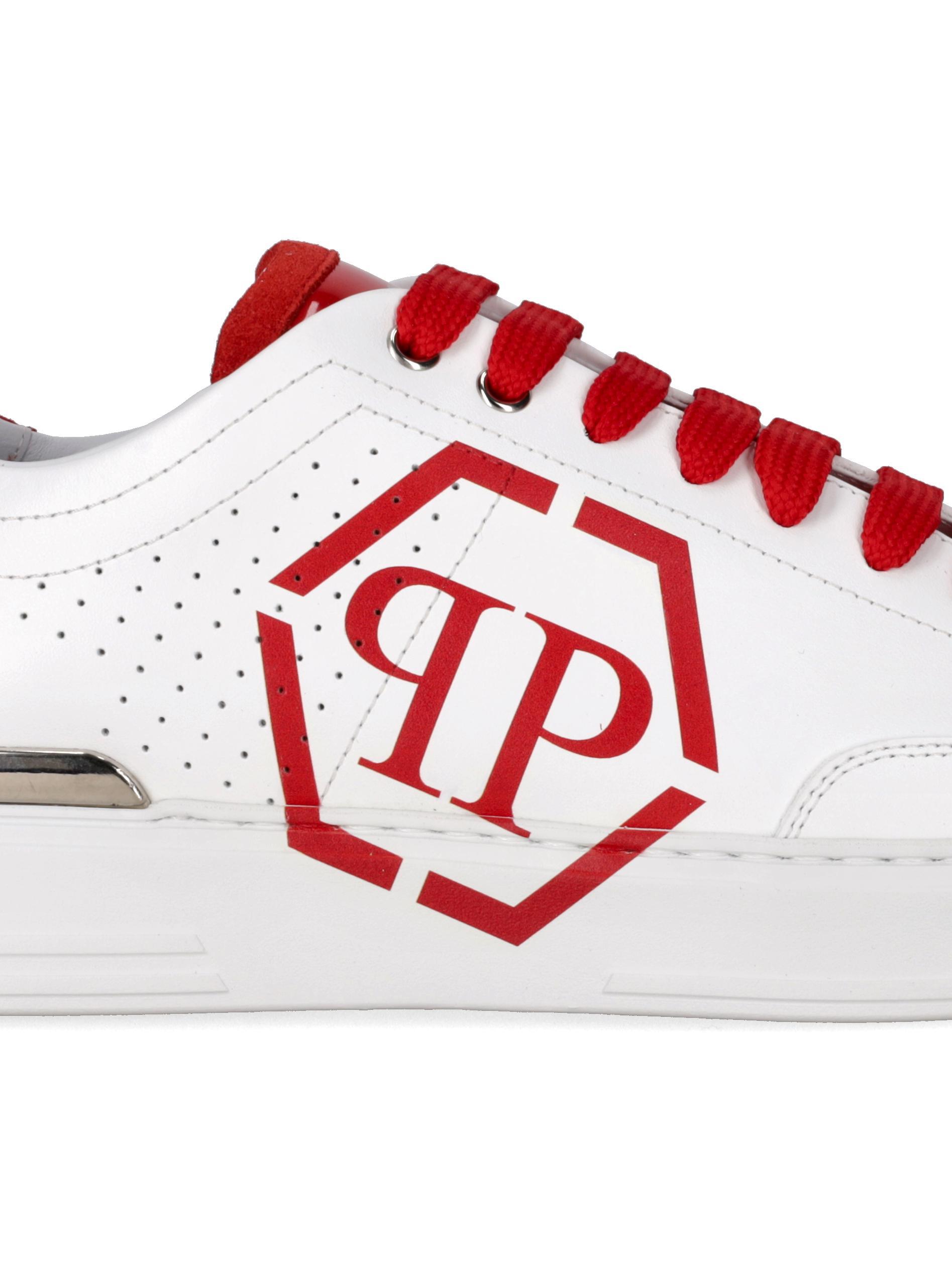 Philipp Plein Laced Sneakers In White