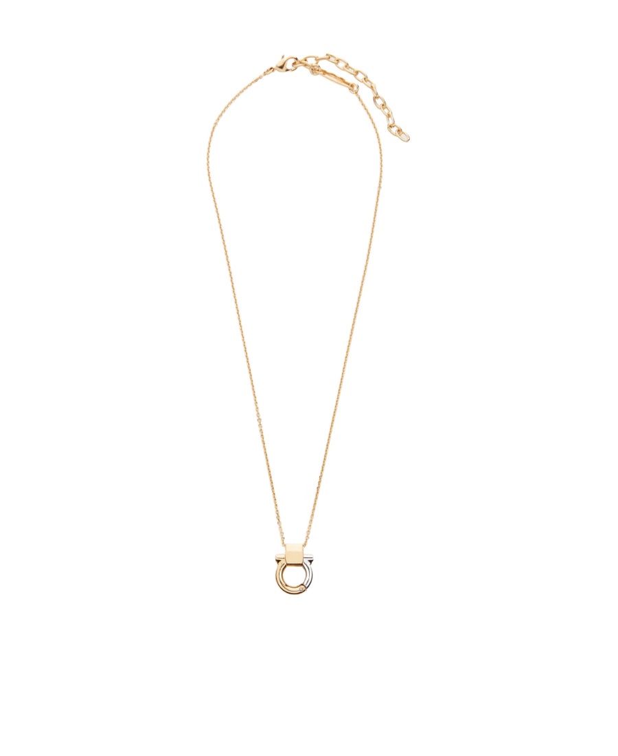Ferragamo Gancini Pendant Necklace In Yellow