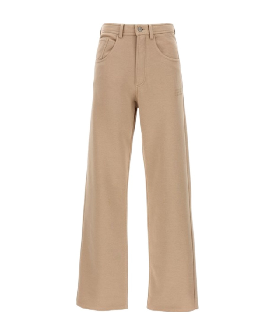 Mm6 Maison Margiela Signature Numbers-motif Wide-leg Trousers In Nude