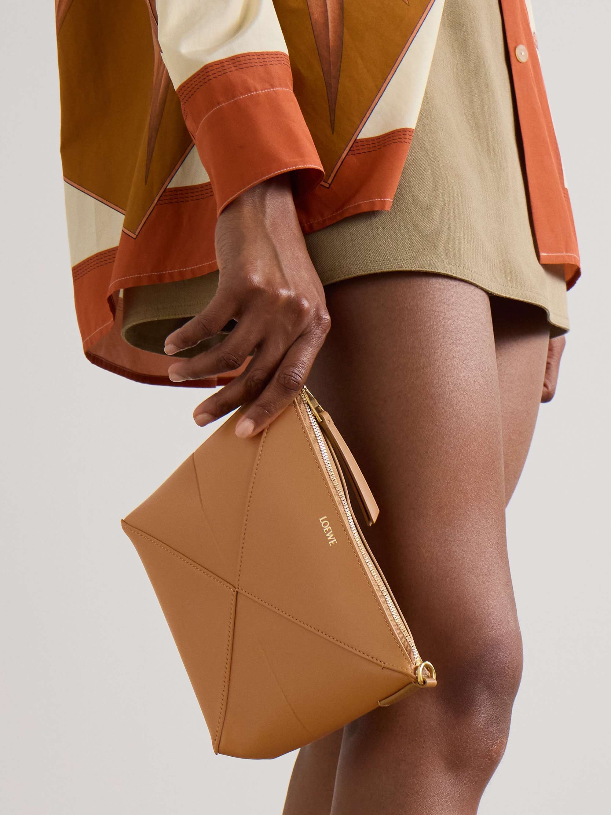 Loewe Puzzle Fold Pouch In Brown