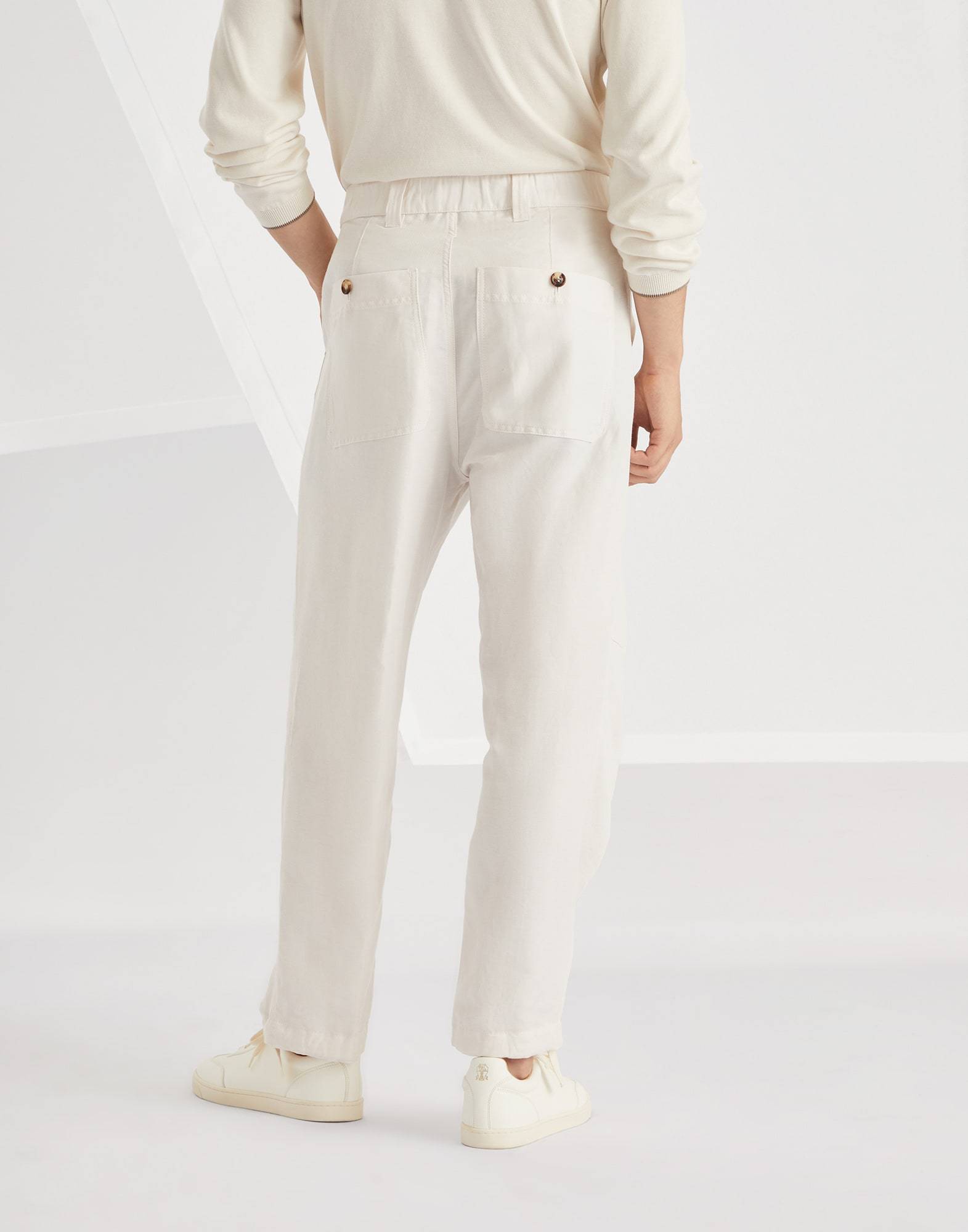 Brunello Cucinelli Belt-loop Casual Pants In White