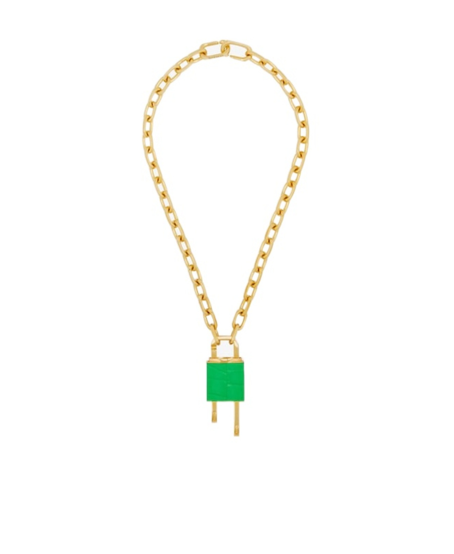 Givenchy 4g Metal Padlock Necklace In Yellow