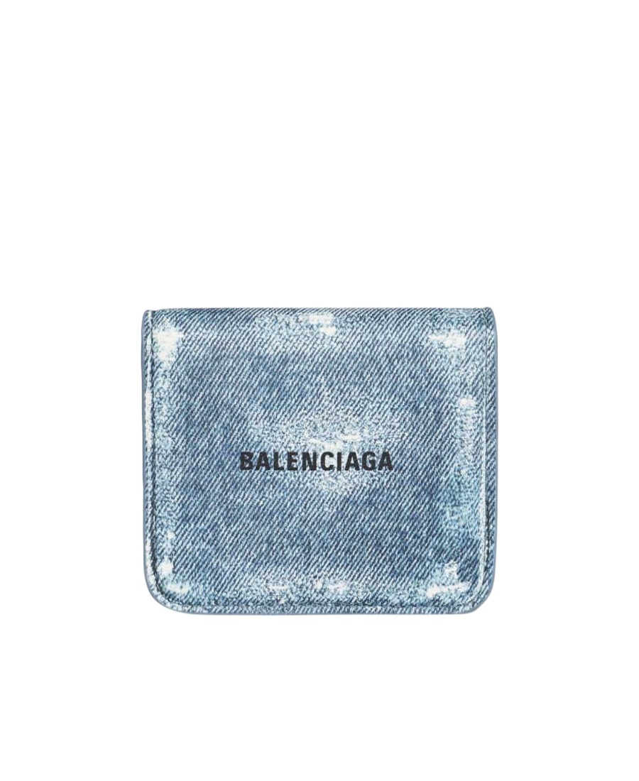 Balenciaga Cash Mini Wallet In Blue