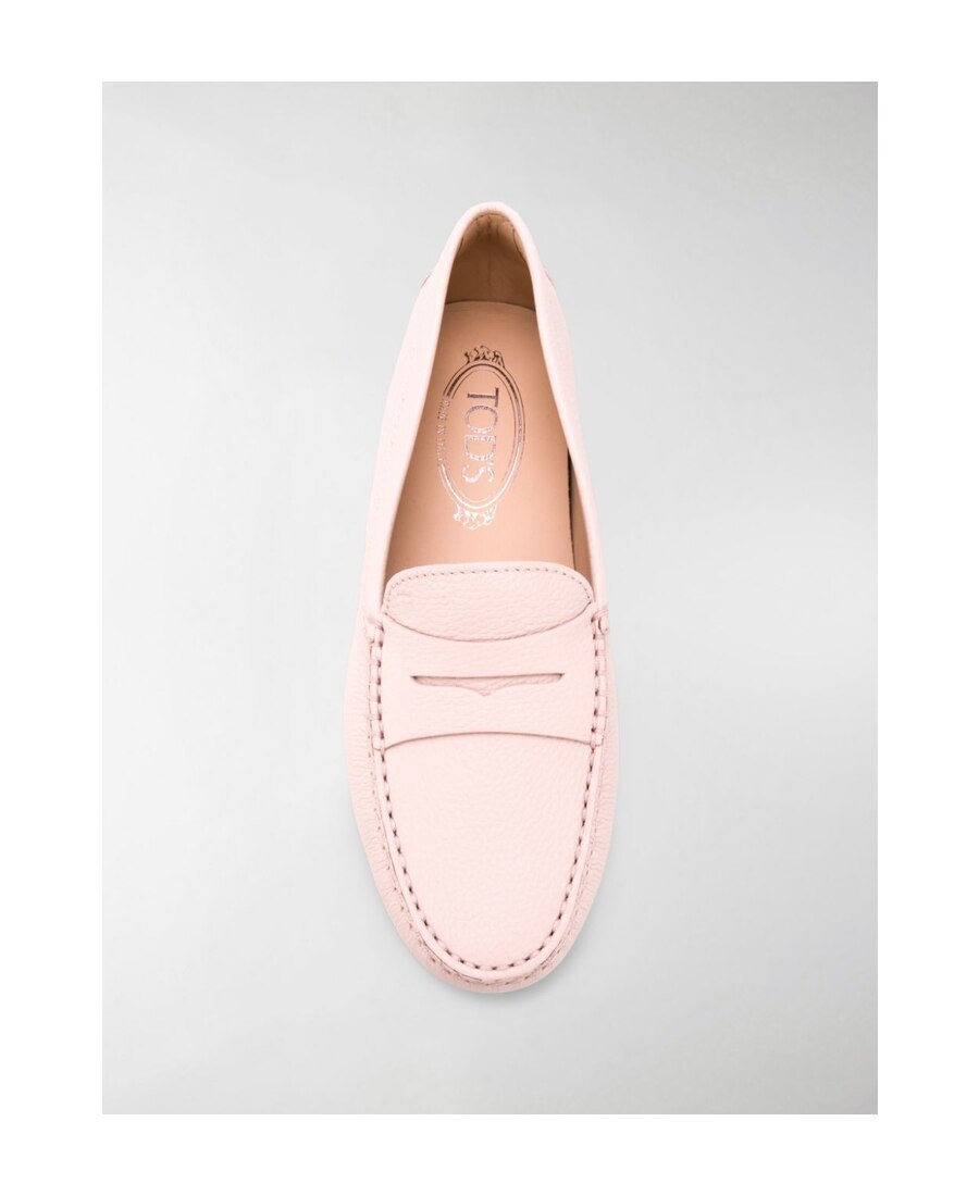 Tod's Light Pink Light Pink Gommino Leather Driving Shoes In Pink