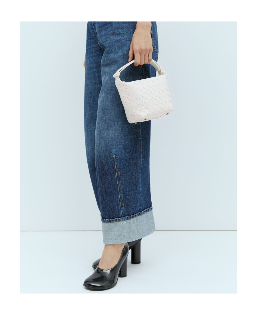 Bottega Veneta Candy Wallace Leather Tote Bag In White