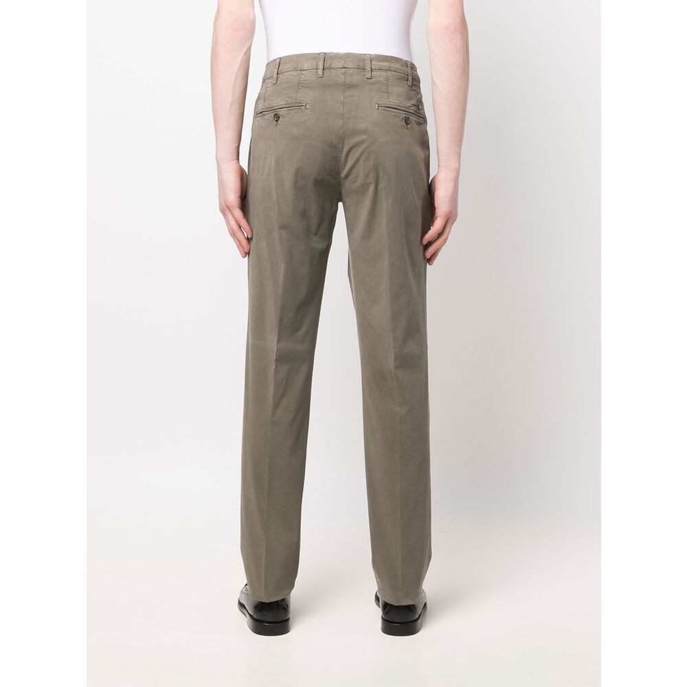 Canali Belt-loop Casual Pants In Green