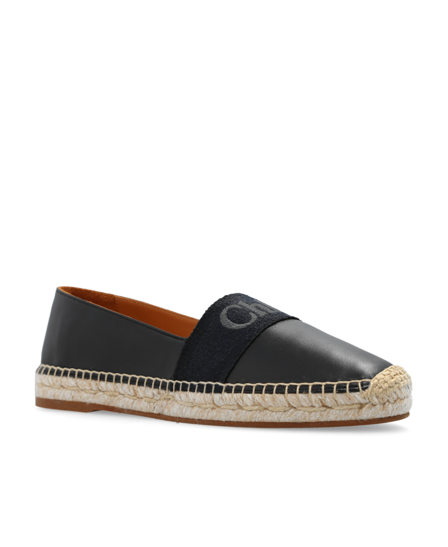 Shop Chloé Piia Logo Embroidered Espadrilles In Black
