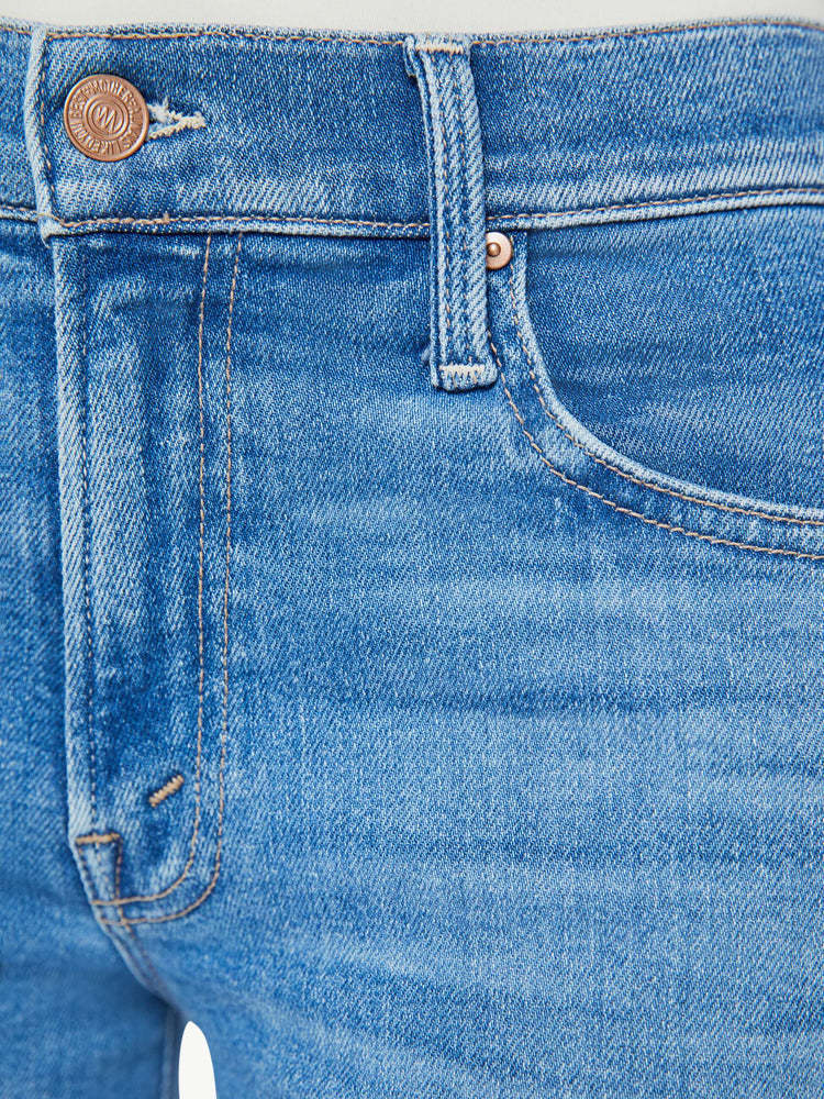 Mother The Patch Pocket Mid Rise Maven Ankle Avant Gardener Jeans In Blue
